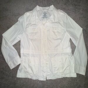 L.L. Bean Women’s Off-White Safari Cargo Jacket - Size Medium